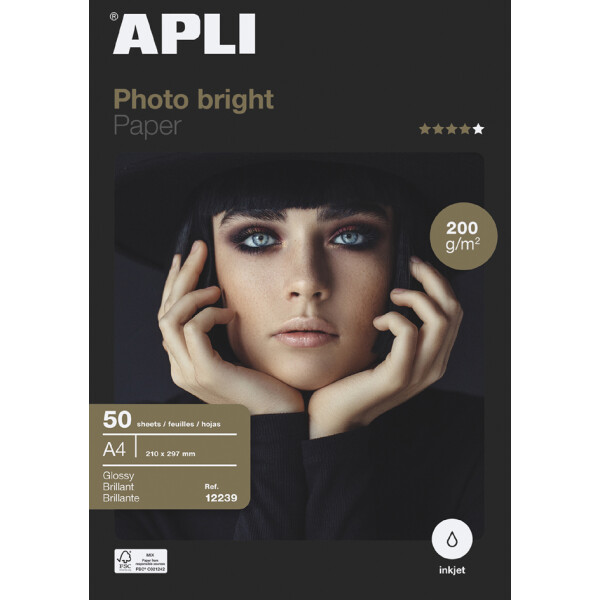 APLI Foto-Papier bright PRO, DIN A4, 280 g qm, hochgl&auml;nzend