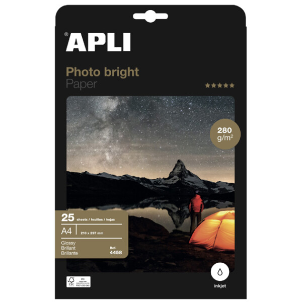 APLI Foto-Papier bright PRO, DIN A4, 280 g qm, hochgl&auml;nzend