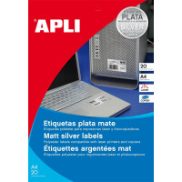 APLI Typenschild-Etiketten, 25,4 x 10 mm, silber