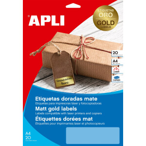APLI Folien-Etiketten, 38,1 x 21,2 mm, gold