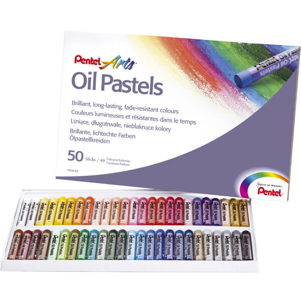 PentelArts Ölpastellkreide PHN4, 50er Kunststoff-Etui