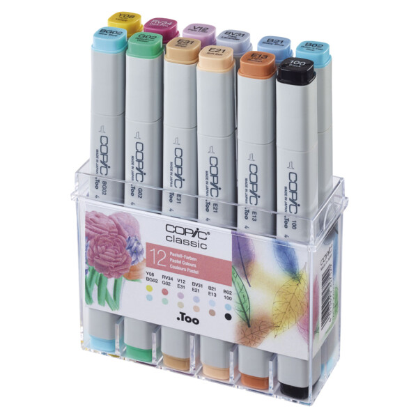 COPIC Marker classic, 12er Set Pastellfarben