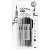 COPIC Marker ciao, 5+1 Set "Warm grey tones"