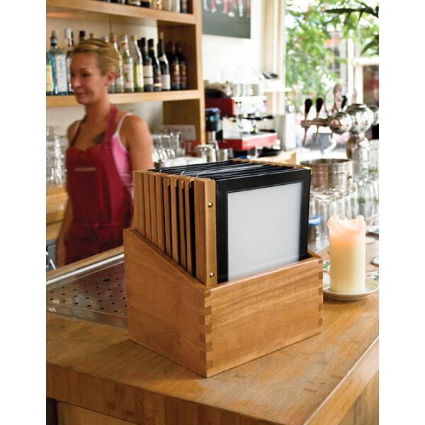 Securit Einlegehüllen für Speisekarten-Mappe WOOD, braun