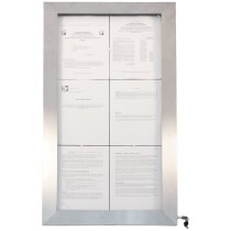 Securit LED-Schaukasten STAINLESS STEEL, 6 x DIN A4