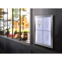 Securit LED-Schaukasten STAINLESS STEEL, 6 x DIN A4