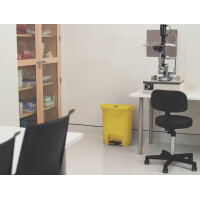 Rubbermaid Tret-Abfalleimer Slim Jim, 30 Liter, weiß