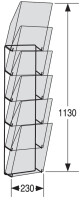 kerkmann Wand-Prospekthalter concept, DIN A4 hoch, 6 Fächer