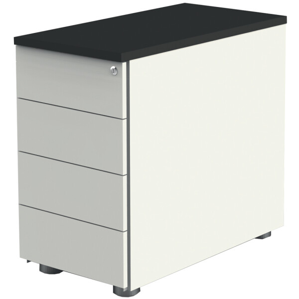 kerkmann Anstell-Container, 4 Schübe, weiß graphit