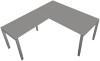 kerkmann Anbau-Schreibtisch Form 5, 4-Fuß-Gestell, wenge