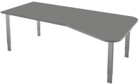 kerkmann PC-Schreibtisch Form 5, 4-Fuß-Gestell, lichtgrau