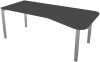 kerkmann PC-Schreibtisch Form 5, 4-Fuß-Gestell, lichtgrau