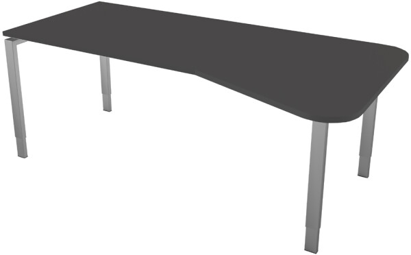 kerkmann PC-Schreibtisch Form 5, 4-Fuß-Gestell, anthrazit