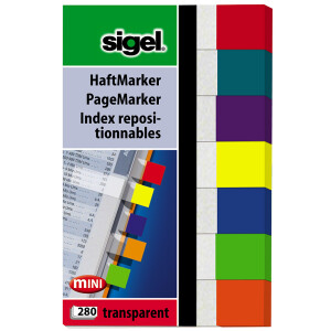 sigel Haftmarker Transparent mini, 50 x 12 mm, 280 Blatt