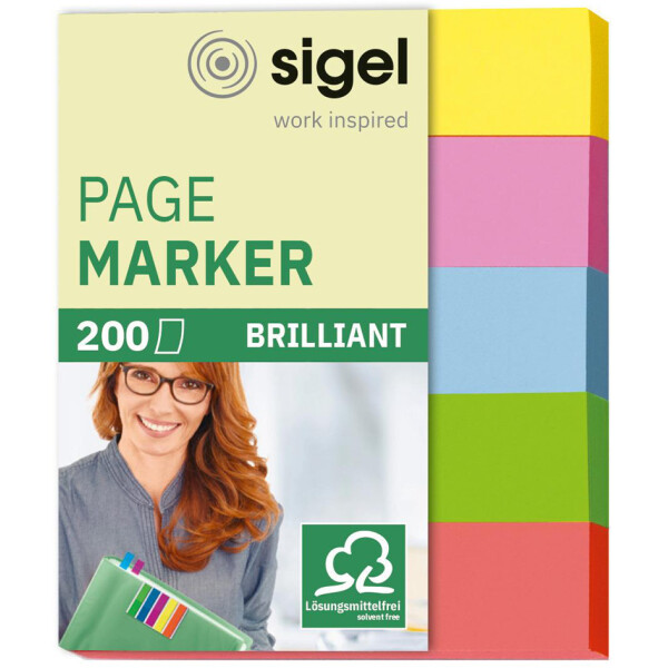 sigel Haftmarker Multicolor, 50 x 15 mm, 500 Blatt