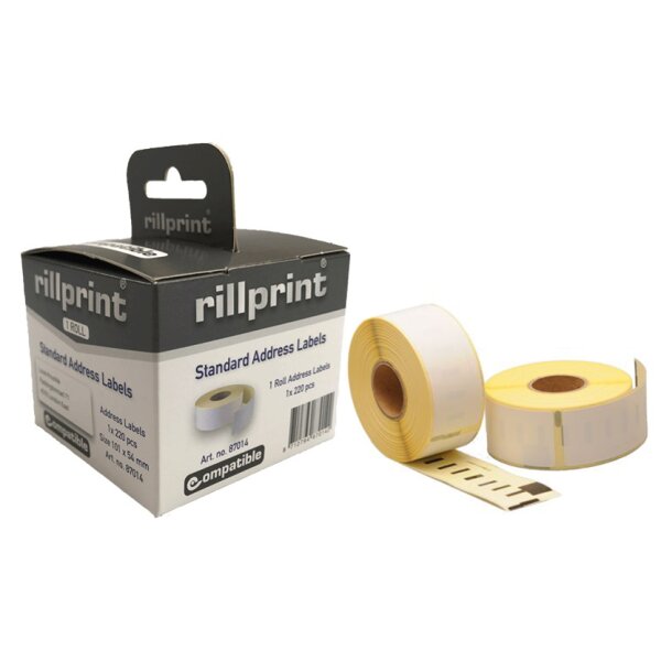 rillprint Rollenetiketten, 101 x 54 mm, wei&szlig;, 12 Rollen