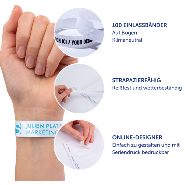 AVERY Zweckform Eventbänder, 265 x 18 mm, bedruckbar, weiß