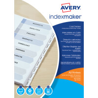 AVERY Intercalaires IndexMaker Carte, 12 touches, A4, blanc