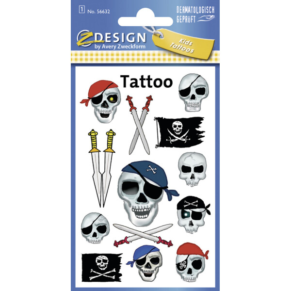 AVERY Zweckform ZDesign Kids Tattoos "Piraten"