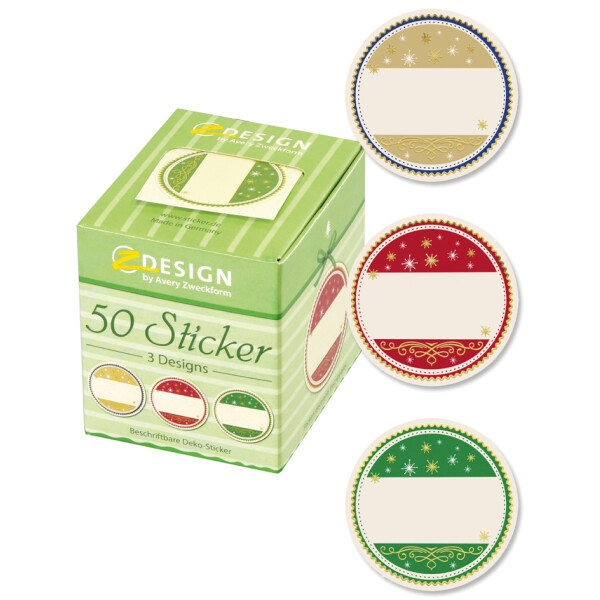 AVERY Zweckform ZDesign Weihnachts-Sticker auf Rolle