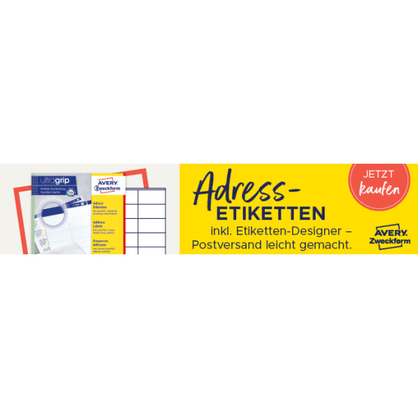 AVERY Zweckform Inkjet Adress-Etiketten, 99,1 x 33,9 mm