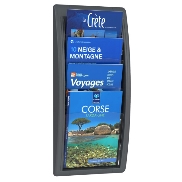 PAPERFLOW Wand-Prospekthalter Quick fit, DIN A4, anthrazit