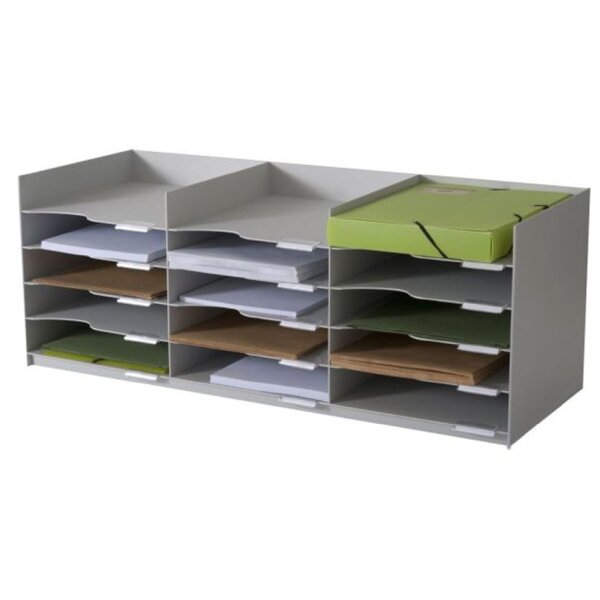 PAPERFLOW Sortierstation Formularbox, 15 F&auml;cher, grau