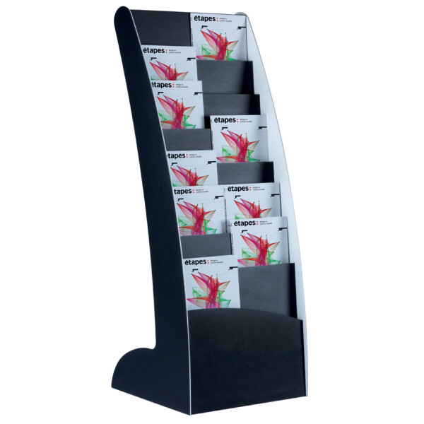 PAPERFLOW Prospektständer Courbo, 8 Fächer, grau