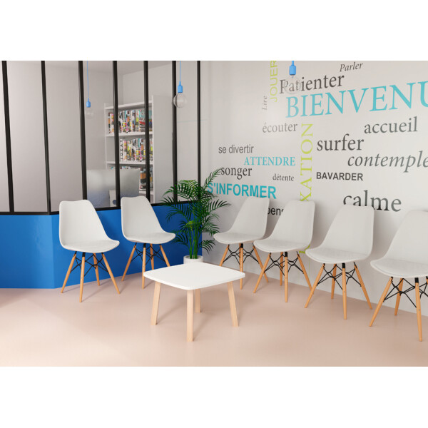 PAPERFLOW Beistelltisch "WOODY", aus massivem Holz, blau