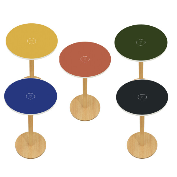 PAPERFLOW Stehtisch Woody, Durchmess. 600mm, anthrazit buche