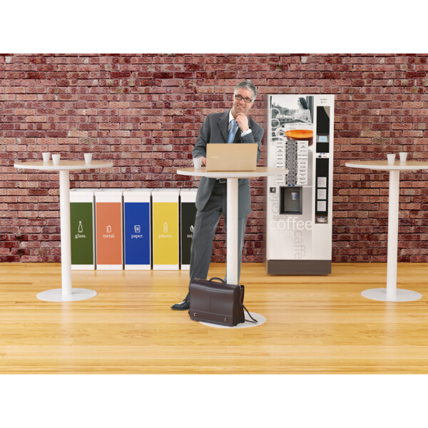 PAPERFLOW Stehtisch easyDesk, Durchmesser 600 mm, buche weiß