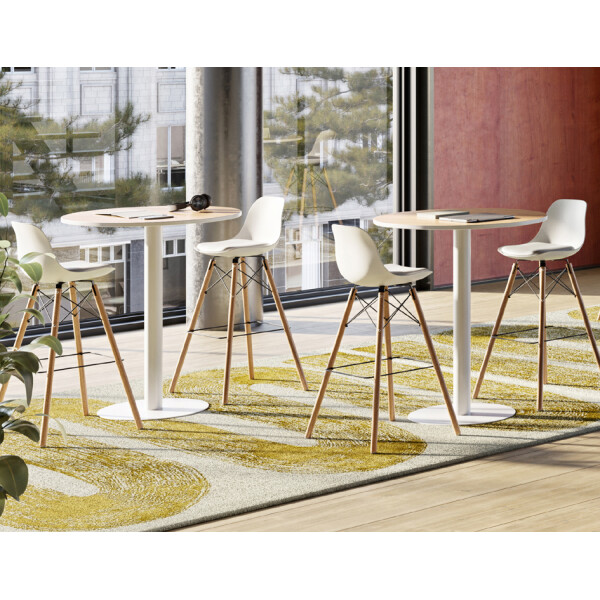 PAPERFLOW Stehtisch easyDesk, Durchmesser 800 mm, weiß weiß