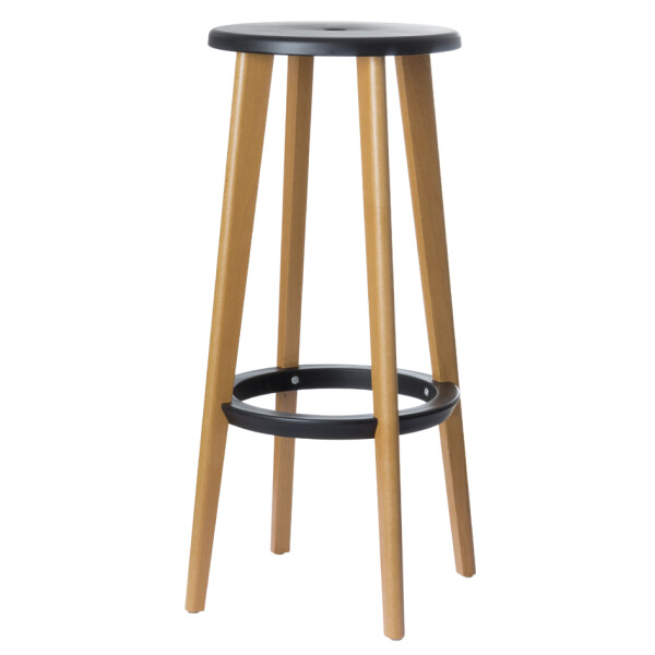 PAPERFLOW Barhocker "WOODY", 2er Set, schwarz