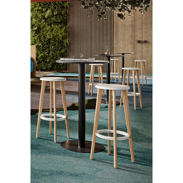 PAPERFLOW Barhocker "WOODY", 2er Set, schwarz