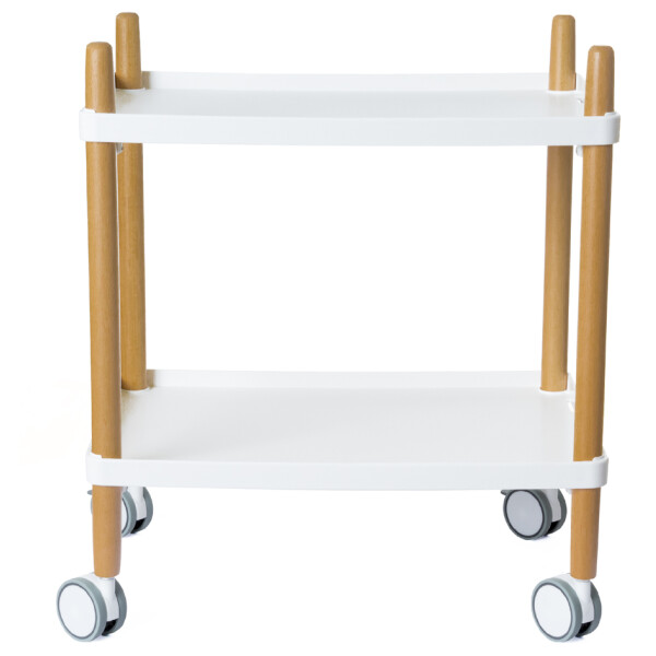 PAPERFLOW Bürowagen, 2 Fachböden, weiß buche