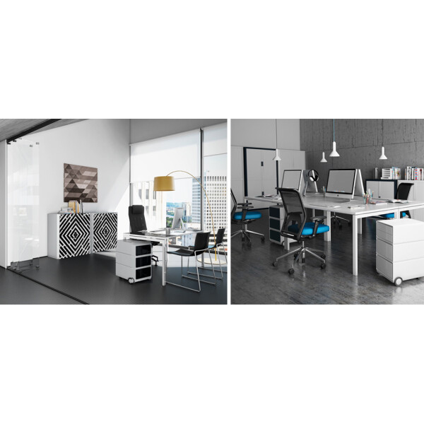 PAPERFLOW Rollcontainer easyBox, 4 Schübe, weiß anthrazit