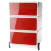 PAPERFLOW Rollcontainer easyBox, 4 Schübe, weiß rot