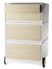 PAPERFLOW Rollcontainer easyBox, 4 Schübe, weiß buche