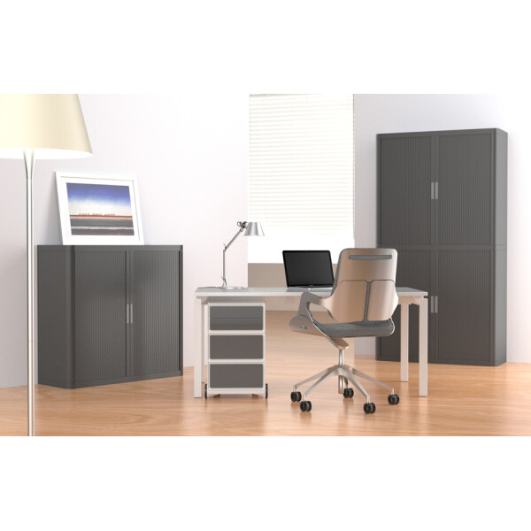 PAPERFLOW Rollcontainer "easyBox", 1 Schub, weiß schwarz