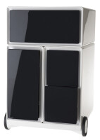 PAPERFLOW Rollcontainer "easyBox", 1 Schub, weiß schwarz