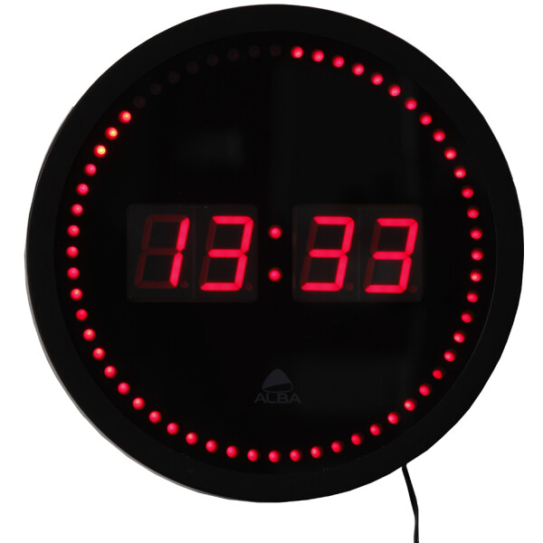 ALBA Wanduhr "HORLED", Quarzuhr, aus Kunststoff, schwarz