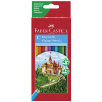 FABER-CASTELL Hexagonal-Buntstifte CASTLE, 12er Kartonetui