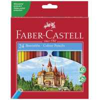 FABER-CASTELL Hexagonal-Buntstifte CASTLE, 12er Kartonetui