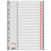 Esselte Kunststoff-Register, Zahlen, A4, 1-31, grau