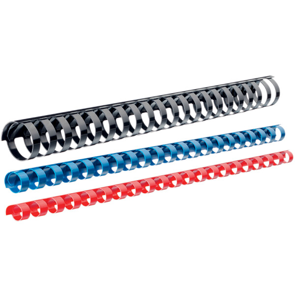 LEITZ Plastikbinderücken, DIN A4, 21 Ringe, 19 mm, schwarz