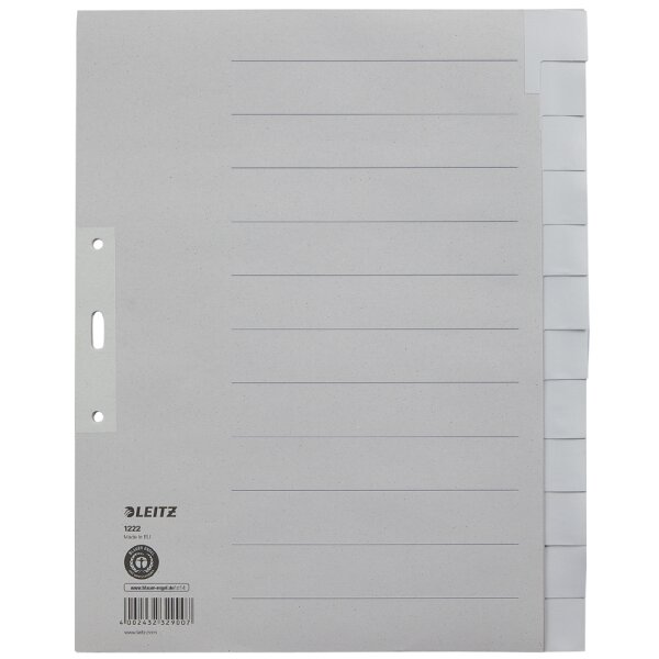 LEITZ Tauenpapier-Register, blanko, A4 &Uuml;berbreite, 10-teilig