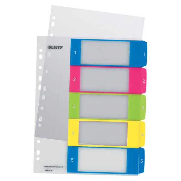 LEITZ Kunststoff-Register WOW, Zahlen, A4 Überbreite, 1-10