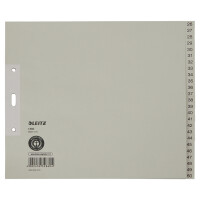 LEITZ Tauenpapier-Register, Zahlen, A4 Überbreite, 1-25,grau