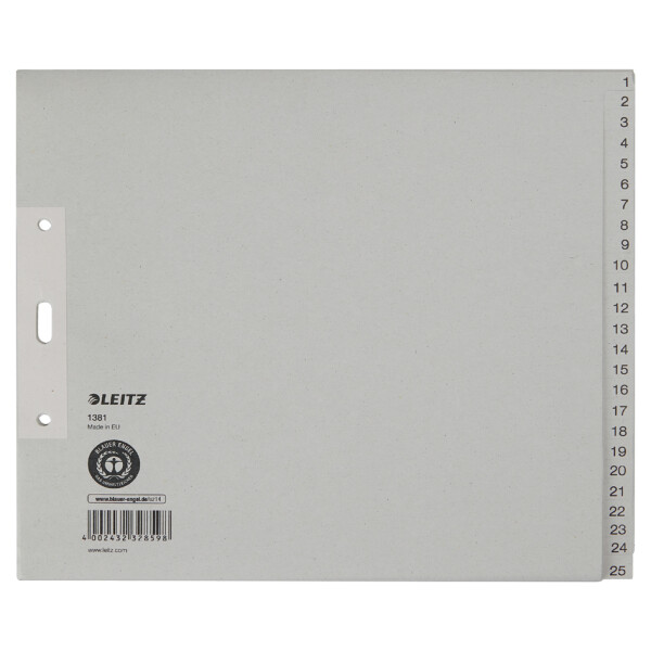 LEITZ Tauenpapier-Register, Zahlen, A4 Überbreite, 26-50