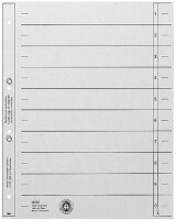 LEITZ Trennblätter, A4 Überbreite, Kraftkarton 200g qm, grau